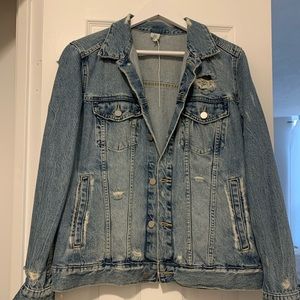 H & M distressed denim jacket, size 12